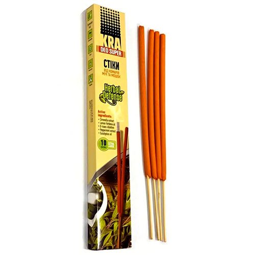 Палички/стіки від комарів мух та мошок KRA Herbal Defence 10 шт (60уп/ящ)