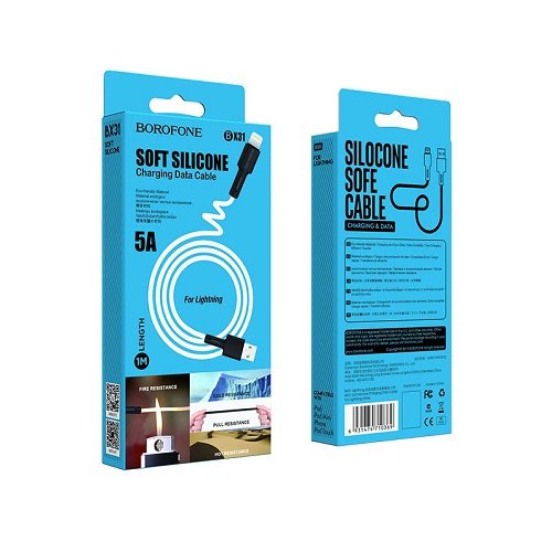 Кабель USB-Lightning BOROFONE BX 31 1м 2.4А (Silicone)