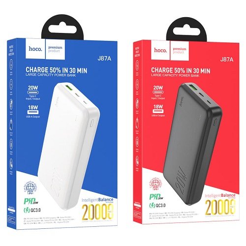 Зарядний пристрій Power Bank HOCO J87A 20000 mAh  PD20W + QC3.0