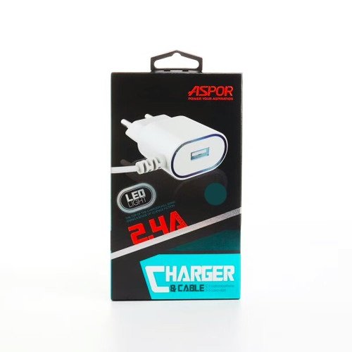 МЗП ASPOR A802Plus 1USB/2.4A + кабель Lighting