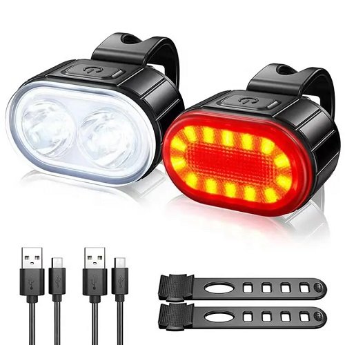 Ліхтарик НАБІР велосипедний № ZH-078-2LED ліхтар + STOP-14SMD