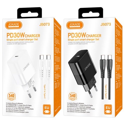 МЗП JOKADE JB073 (USB-C/30W) + кабель Type-C to Type-C