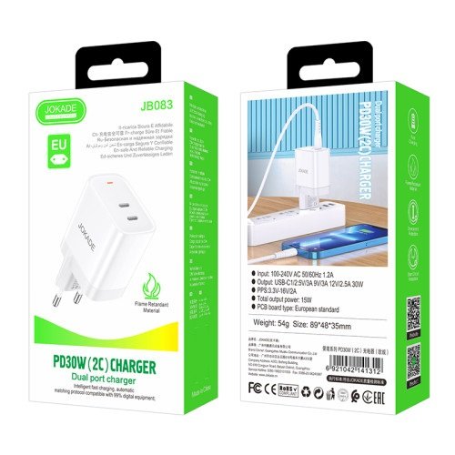 МЗП JOKADE JB083 (2USB-C/30W) без кабелю