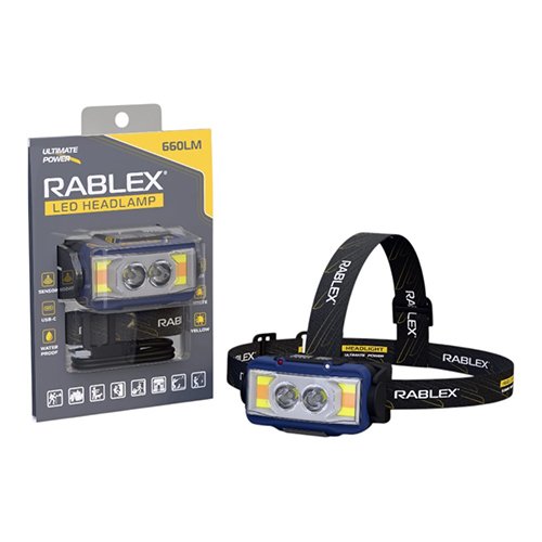 Ліхтарик налобний Rablex RB980 660Lm IP44 (White+Yellow+RED) Type-C