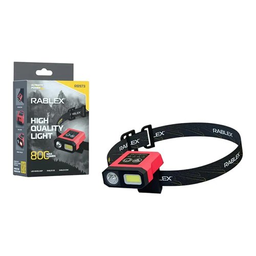 Ліхтарик налобний Rablex RB973 800Lm IP44 (White+Yellow+RED) Type-C