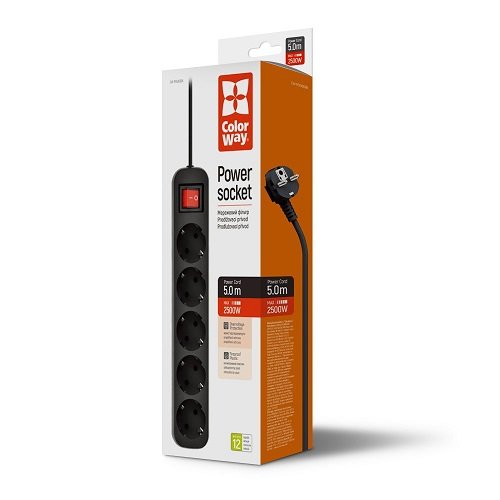 Мережевий фільтр СolorWay 5 гнізд