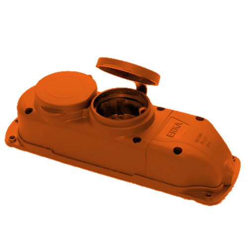 Колодка ERKA каучук 2 гнізда 6001-2 Помаранчева 16А З/З