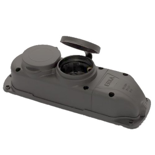 Колодка ERKA каучук 2 гнізда 6001-4 Сіра 16А З/З