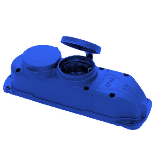 Колодка ERKA каучук 2 гнізда 6001-5 Синя 16А З/З