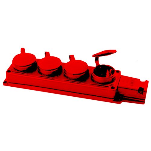 Колодка ERKA каучук 3 гнізда 6004-3 Червона 16А З/З