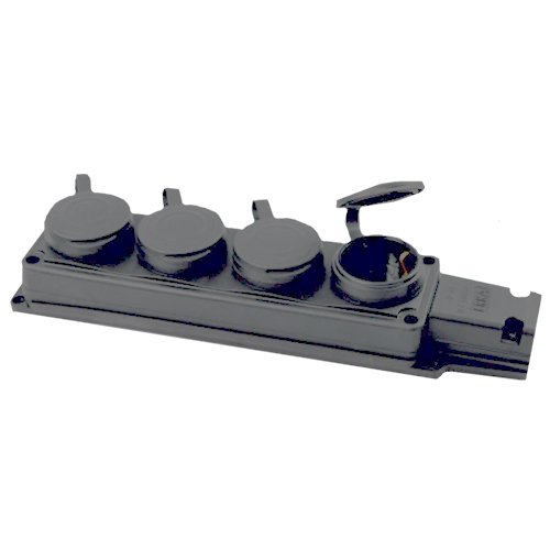 Колодка ERKA каучук 3 гнізда 6004-4 Сіра 16А З/З