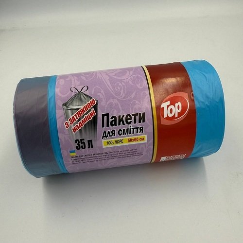 Мішки д/сміття TOP 35л/100шт з затяжками