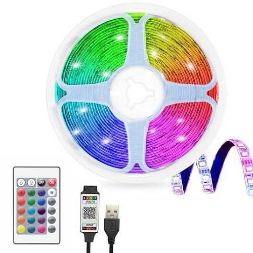 Стрічка світлодіодна RGB від мережі з пультом 5 метрів AT-5050RGB