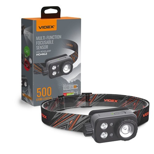 Ліхтарик налобний VIDEX VLF-H046Z 500Lm 5000K (White+RED+Green) 28770