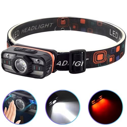 Ліхтарик налобний № WH-0188-XPE+SMD (вбудований акумулятор) White+RED