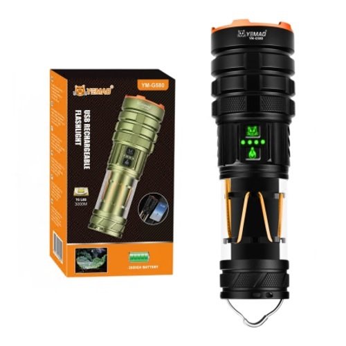 Ліхтарик YEMAO тактичний YM-G580-TG+COB 2500LM (1x26650) функція лампи
