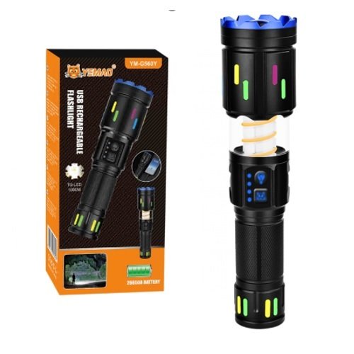 Ліхтарик YEMAO тактичний YM-G560Y-TG+COB 1200LM (1x26650) функція лампи