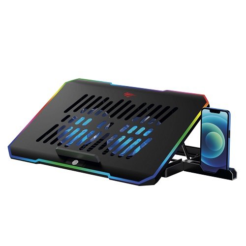 Підставка для ноутбука HAVIT HV-F2069 охолоджуюча з підставкою під телефон + RGB