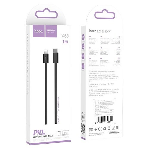МЗП HOCO N68 PD20W (1Type-C) + Type-C-Lightning