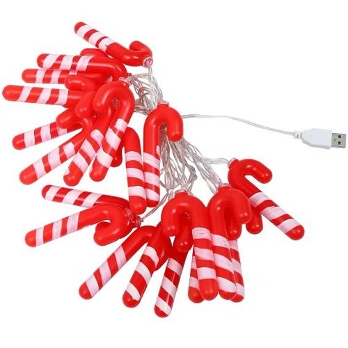 Гірлянда Різдвяні льодяники 3метри від USB жовтий колір ART-0383