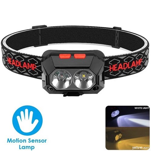 Ліхтарик налобний № PLD-SL02/CY-2023-XPG (вбудований акумулятор) White+Yellow