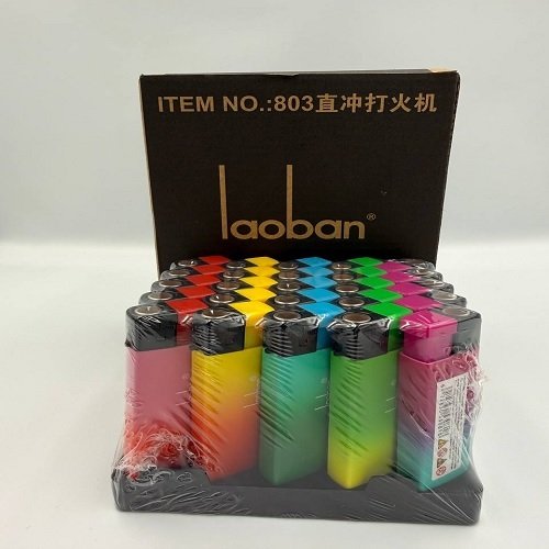 Запальнички ТУРБО Laoban 803 HC кольорова клапан (50шт/уп / 20уп/ящ)