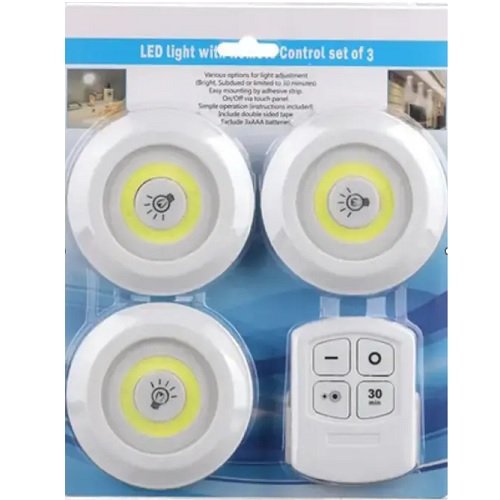 Ліхтарик Меблевий (набір 3шт + пульт) 3хR03/2хR03 №7017