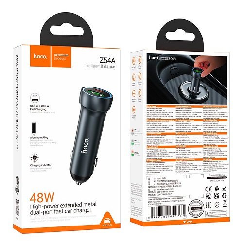 АЗП HOCO Z54A 1USB/1Type-C