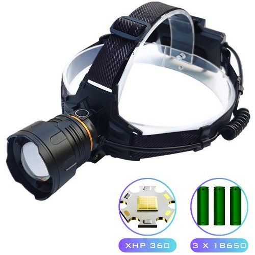 Ліхтарик налобний №8078-P360 (3x18650) Zoom