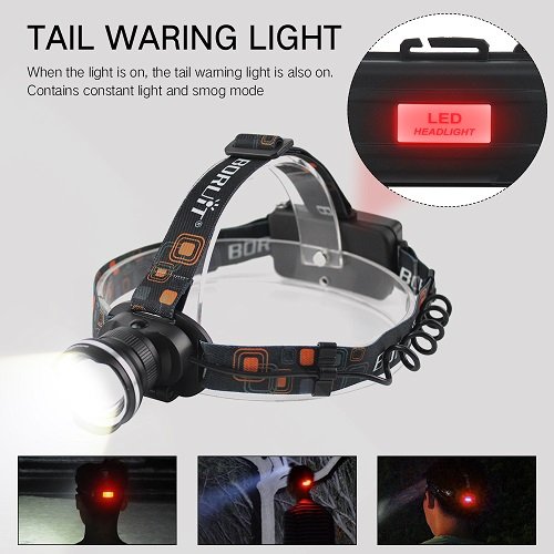 Ліхтарик налобний №W518-TG (2x18650) Zoom