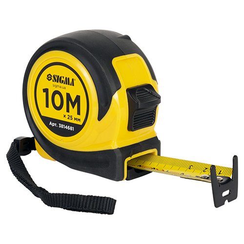 Рулетка Sigma Compact Двухстороння/зачіп 10м×25мм 3814681