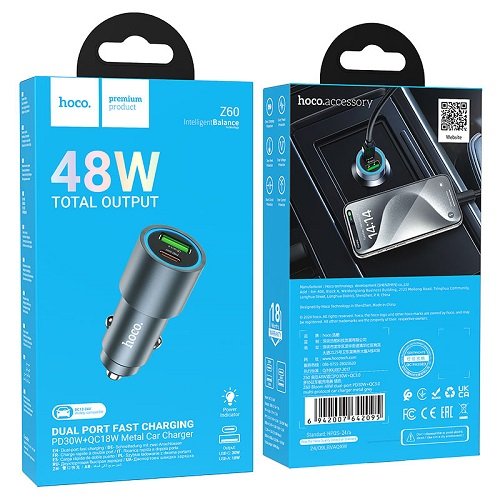 АЗП HOCO Z60 PD30W+QC3.0 (1Type-C/1USB)