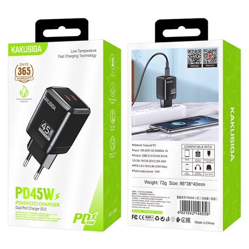 МЗП Kakusiga KSC-1604 (2USB/45W) без кабелю