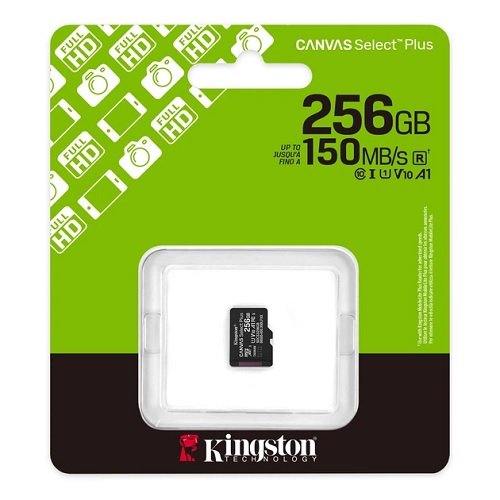 Карта пам'яті micro-SD 256 Gb Kingston (10 Class) R150MB/s + перехідник