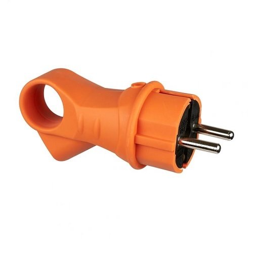 Вилка ERKA 4003-2 Каучук з ручкою Помаранчева 16А З/З