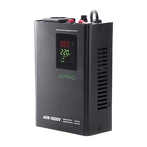 Стабілізатор напруги APRO релейний підвісний  AVR-1000V [852009]