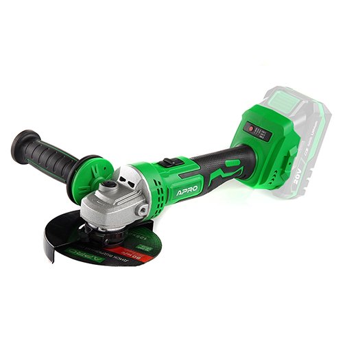Акум. Шліфмашина кутова APRO безщіткова MS 20AGB 20В Ø125мм без АКБ без ЗП [895104]