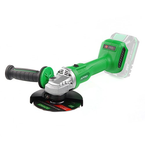 Акум. Шліфмашина кутова APRO безщіткова MS 20AGBP 20В Ø125мм без АКБ без ЗП [895105]