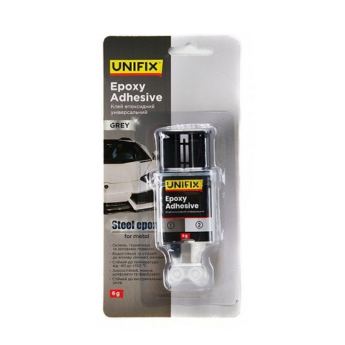 Клей епоксидний UNIFIX для металу шприц (сірий)  6 г [940029]