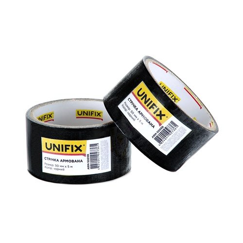 Стрічка UNIFIX клейка армована чорна 50 мм 5м [ARM-5005B]