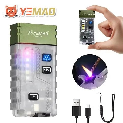 Ліхтарик YEMAO багатоцільовий YM-M42 2XPG+5SMD(RGB) 800LM (вбудований акумулятор/запальничка)