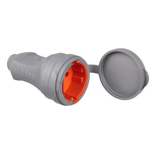 Штепсельний роз'єм ERKA 5001-4 із заглушкою Сірий 16А З/З