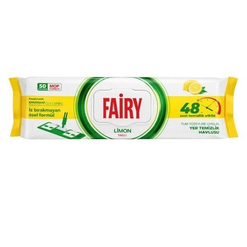 Ганчірка/серв. на швабру для прибирання Fairy 50 psc з клапаном Лимон (3252)