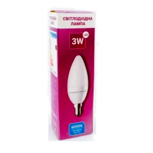 LED лампа VARGO C37 3W 6500K E14 220V (V-103671)