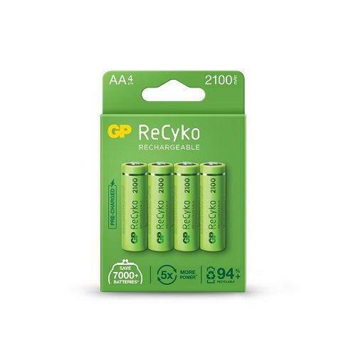 Акумулятор GP RECYKO Ni-MH R06 2000 mAh C4 210AAHCBR21-2TLB4 Paper box (2734)