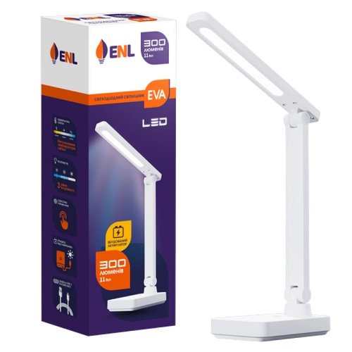 Лампа настільна акумуляторна ENERLIGHT EVA 11Вт 3000-6000K Біла (8118)