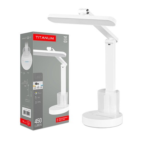 Лампа настільна акумуляторна TITANUM TLTF-014W 10W 3000-6000K USB біла (0127) 29215