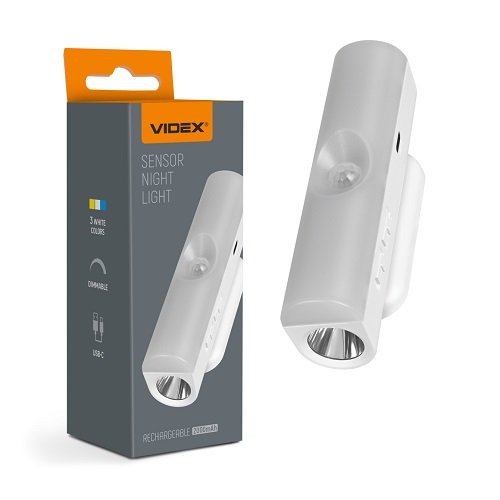 Ліхтарик Аварійний VIDEX VL-NL108W 110Lm + 50Lm 3000K-6500K (Датчик руху) 28977