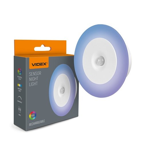 Ліхтарик Аварійний VIDEX VL-NL114W-G 50Lm 4000K + RGB (Датчик руху) 28976