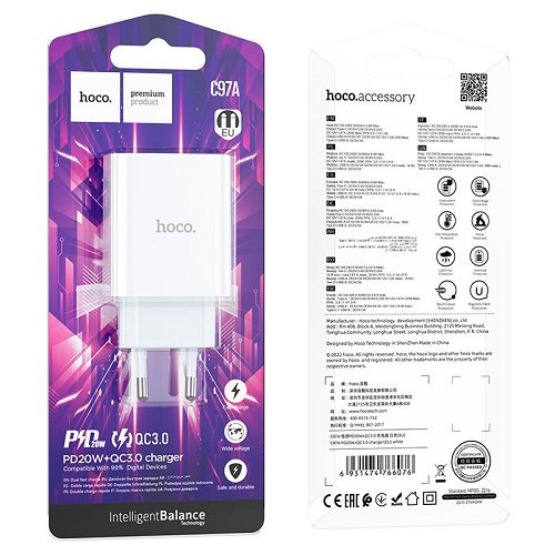 МЗП HOCO C97A QC3.0 (1USB/20W) без кабелю